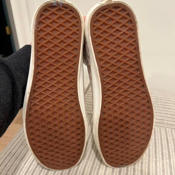 White and grey Vans Old Skool floral trainers mens 9.5 /womens 11 - Picture 7 of 8